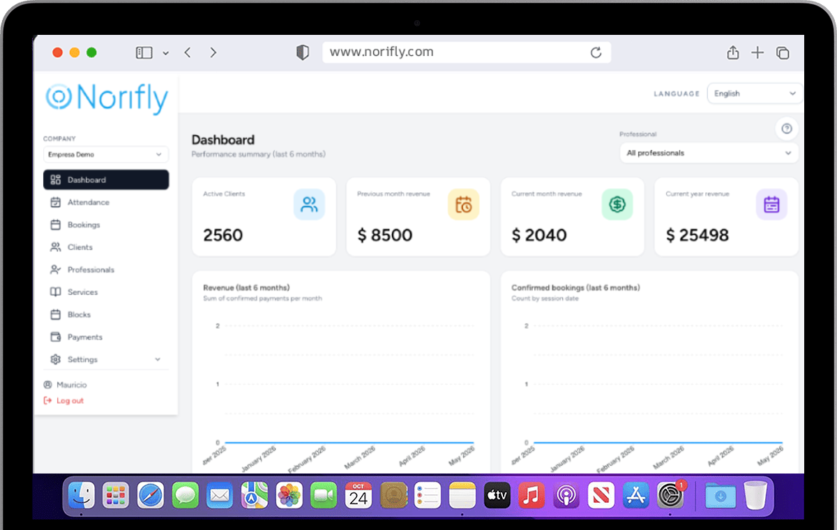 Norifly scheduling dashboard
