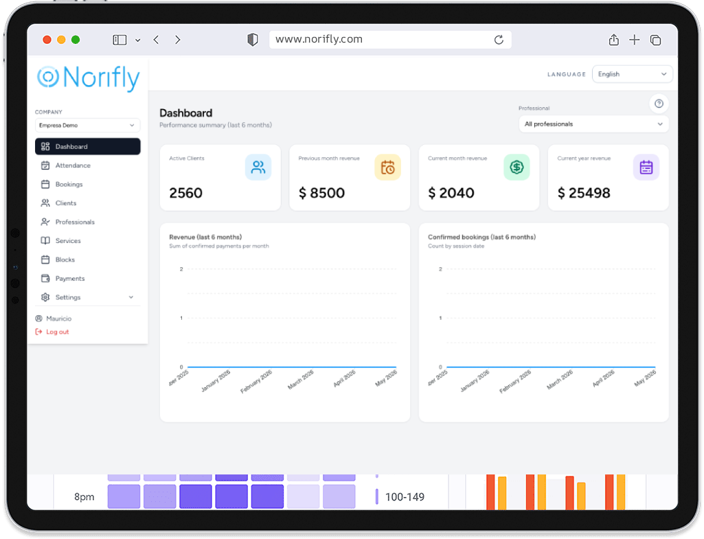 Norifly scheduling dashboard